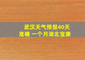 武汉天气预报40天准确 一个月湖北宝康